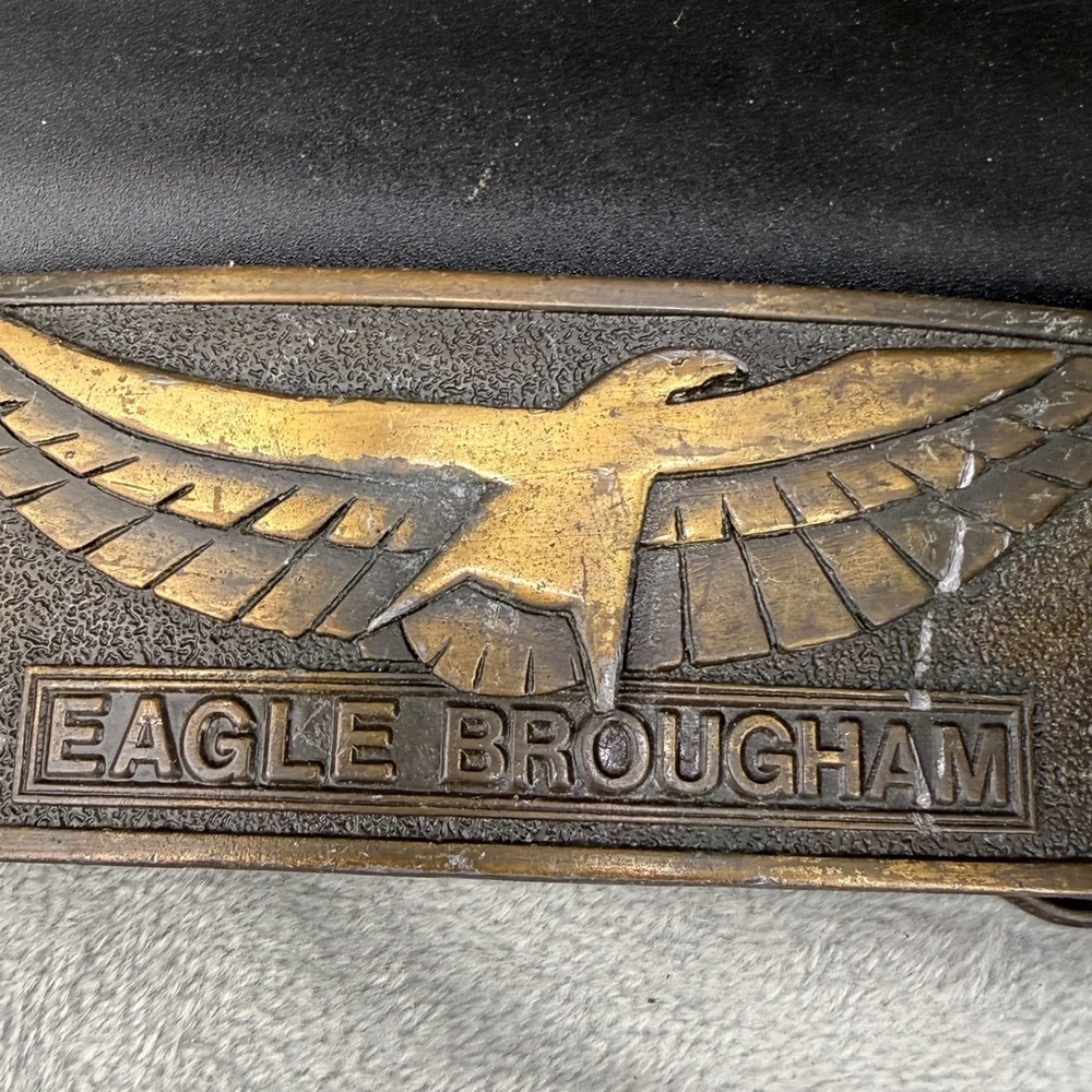 Vintage Case Eagle Brougham Belt Buckle Gold International Harvester Spec Cast